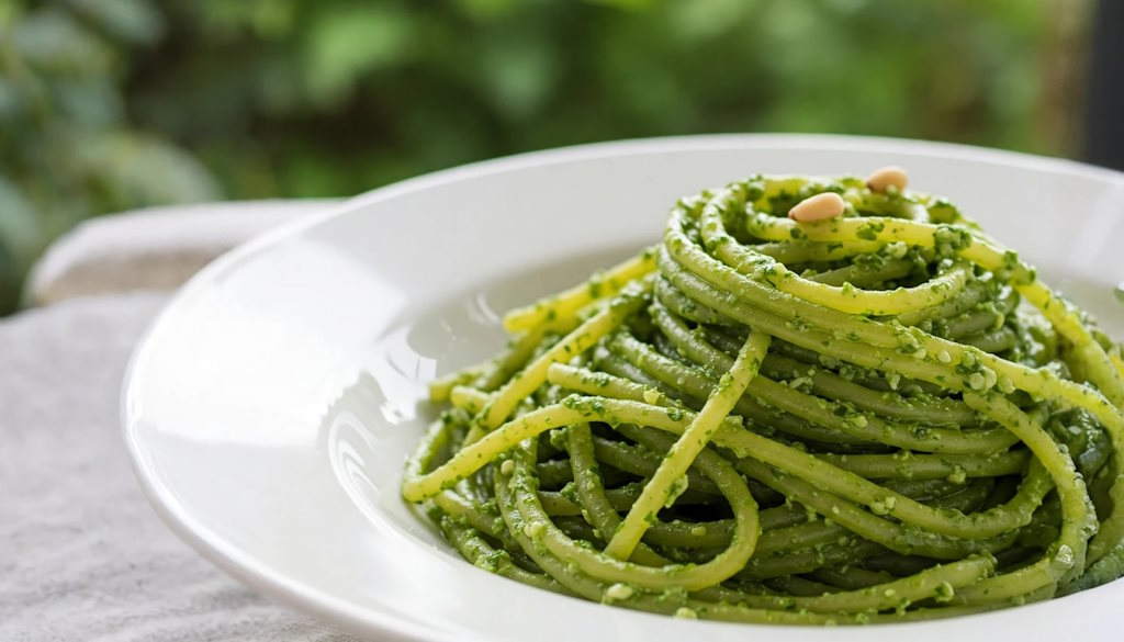 Minzpesto mit Spaghetti