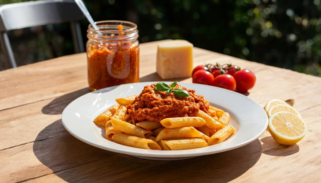 Pesto alla Siciliana - Pesto Trapanese mit Pasta