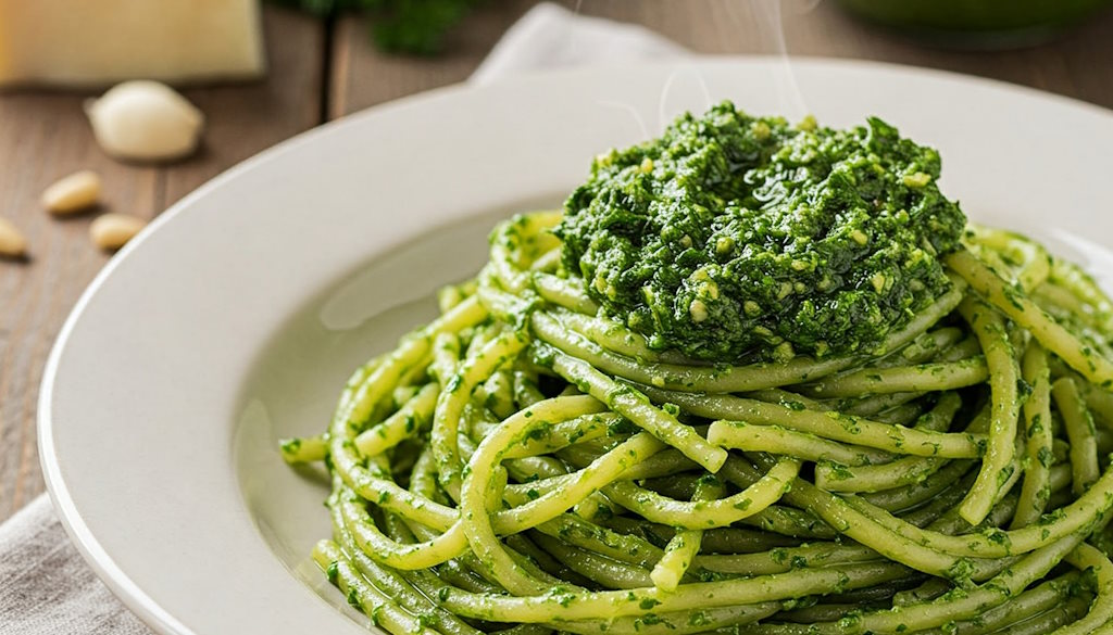 Petersilienpesto mit Spaghetti