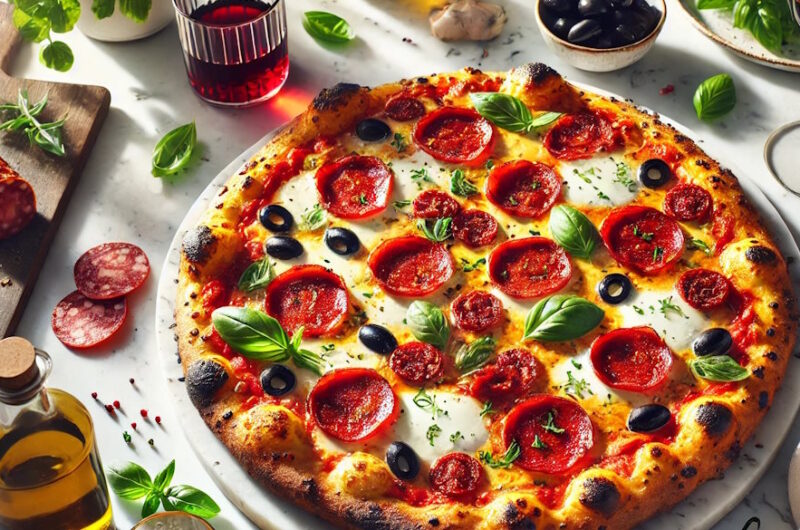 Pizza Calabrese: Rezept für 2 Pizzen