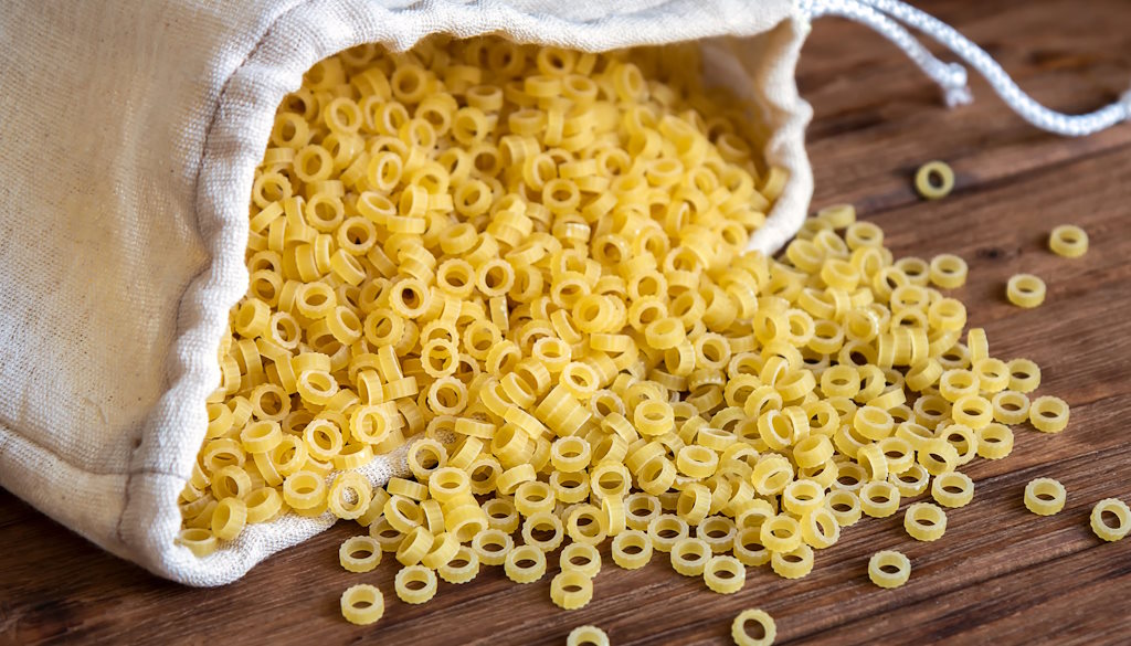 Anelletti Rigati Sicliani - etwas breitere Nudeln von Anelletti (Ringen) aus Sizilien.