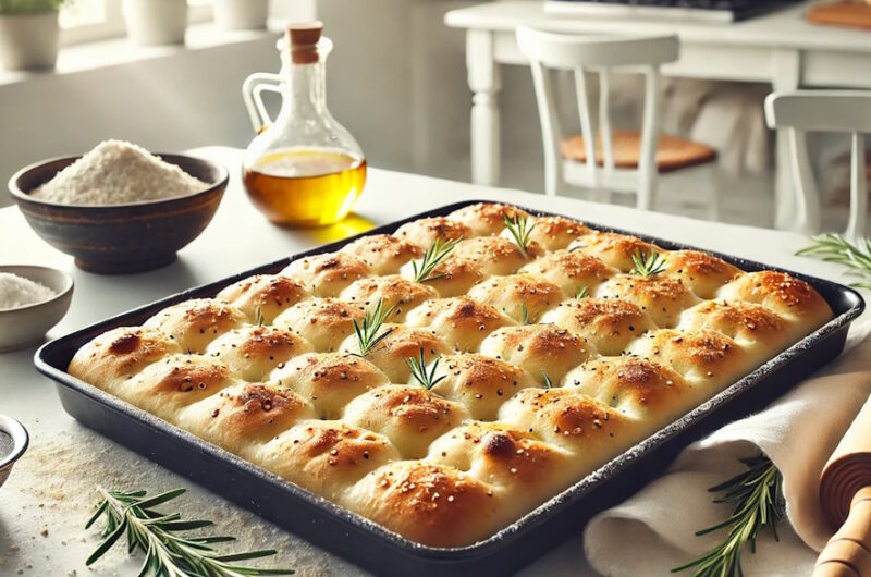 Focaccia alla Ligure Rezept für 1 großes Blech