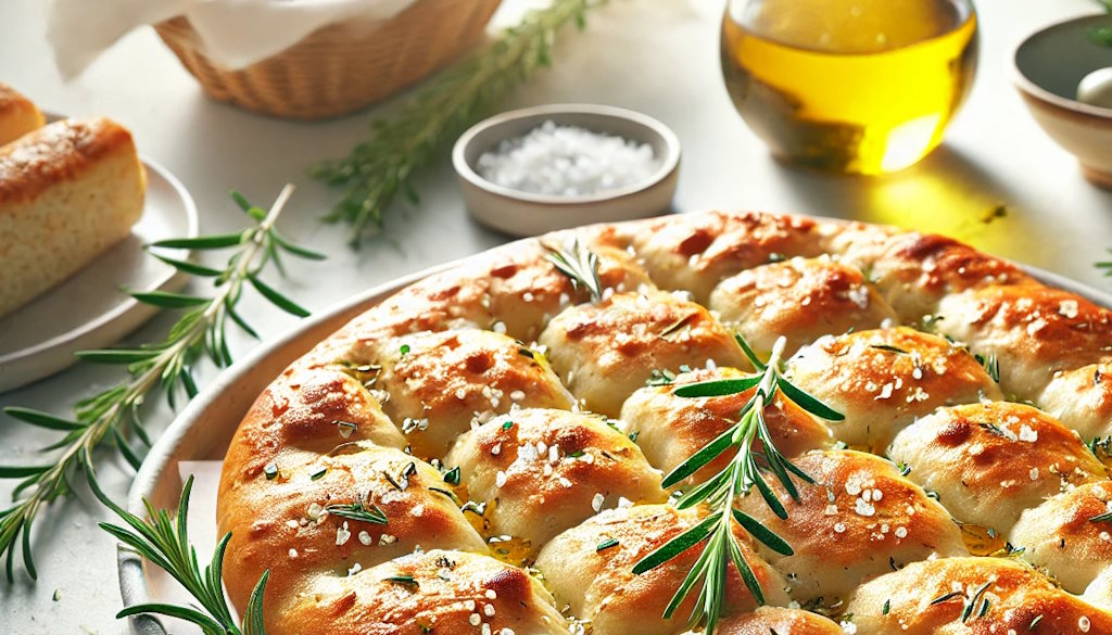 Facaccia Genovese kross gebacken.