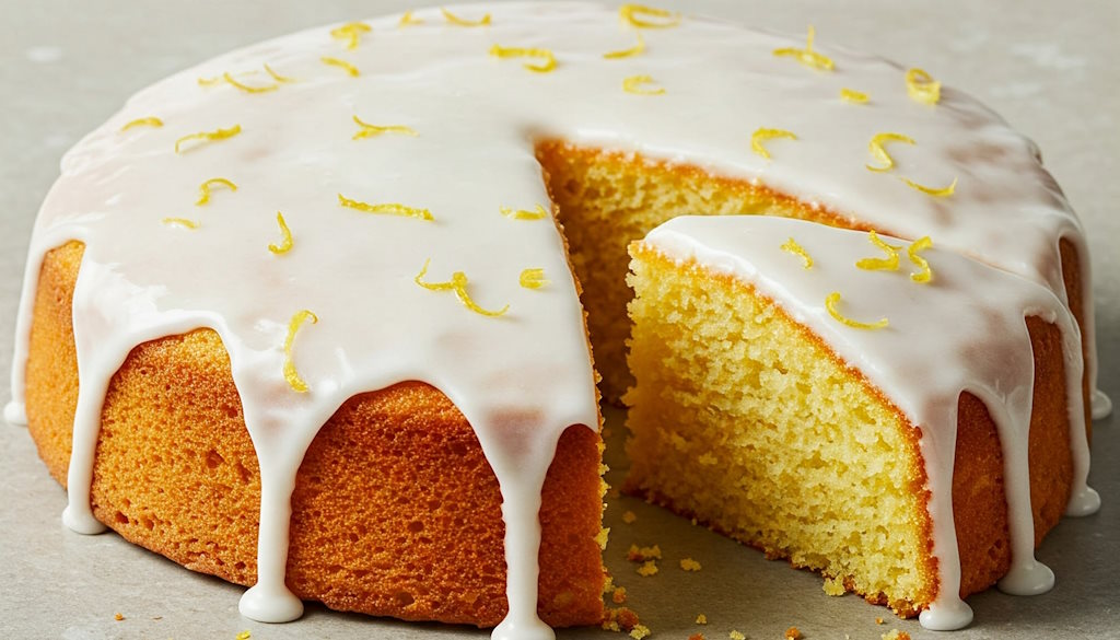 Original sizilianischer Zitronenkuchen mit Glasur