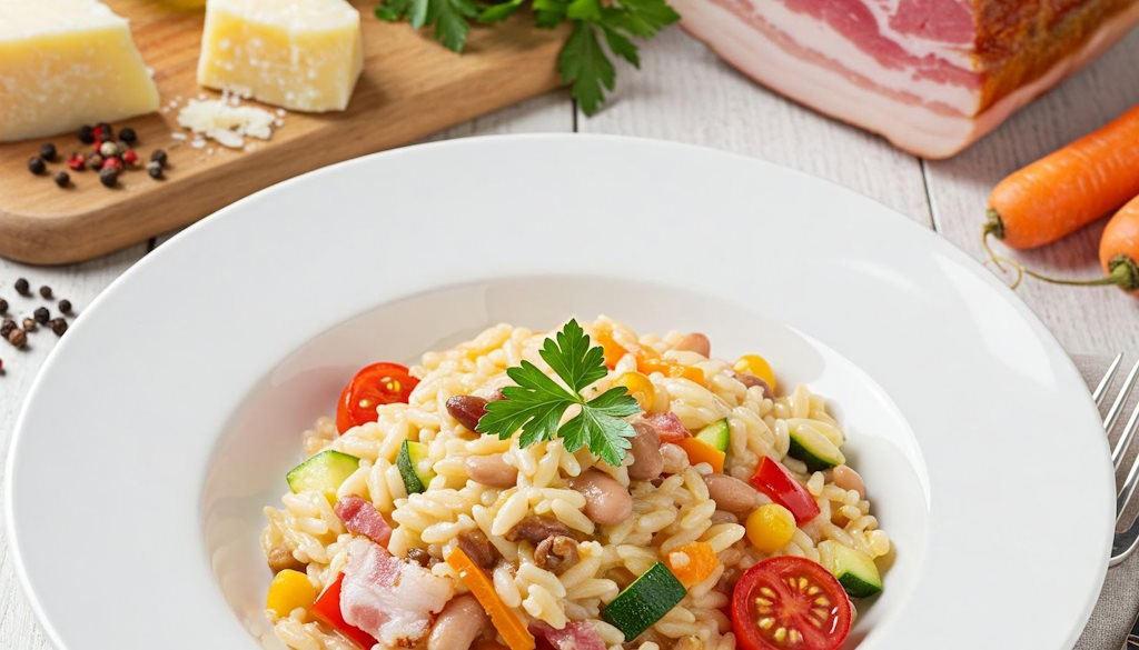 Orzotto Tirolese mit Pancetta und Bohnen