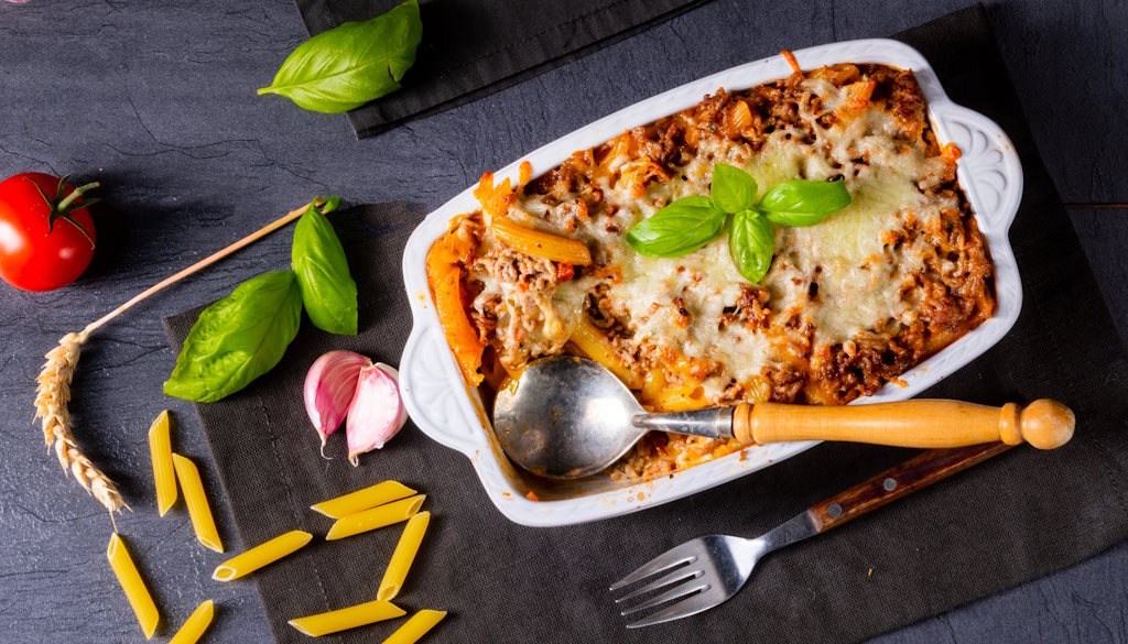Pasta Ncasciata Aufnahme von oben