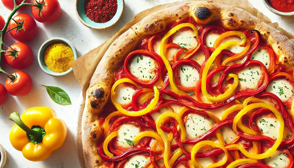 Peperonata Pizza von oben