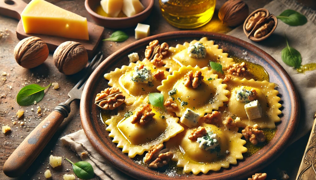 Ravioli Füllung mit Gorgonzola und Walnuss