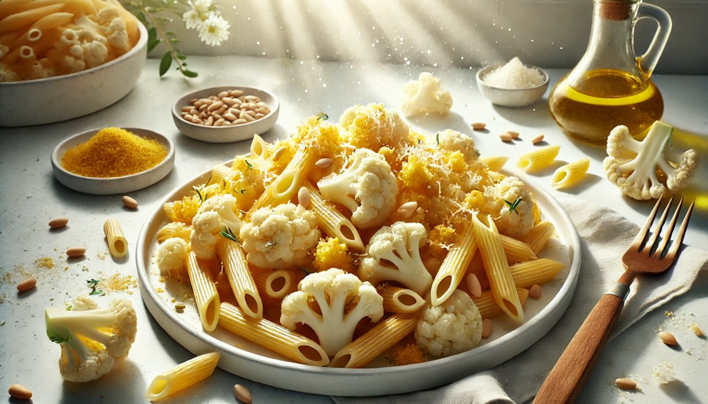 Sizilianische Blumenkohl Pasta mit Safran