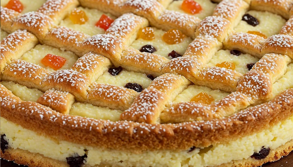 Sizilianischer Ricotta Kuchen Nahaufnahamen